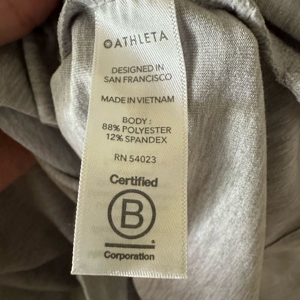 Athleta Uptempo Cropped Short Boxy Hoodie in Norwegian Grey Lightweight Size L - Picture 6 of 7
